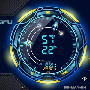 AIDA64 Sensor Panel Template: Futuristic PC Monitor Skin (Digital Download) (Multiple Resolution)