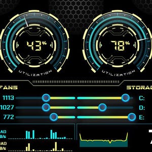 AIDA64 Sensor Panel Template: Gaming PC Monitor Dashboard (Digital Download) (Multiple Resolution)