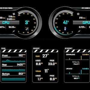 AIDA64 Sensor Panel Template: PC Monitor Skin (digital Download ...