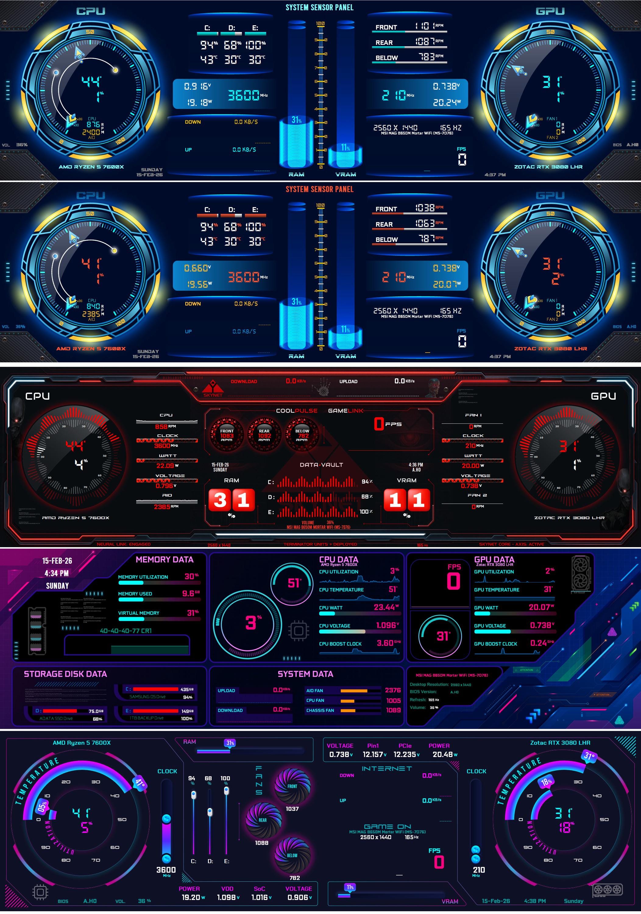 Aida64 Sensory Panels 2560x720 - Etsy