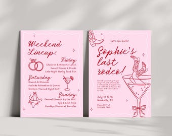 Last Rodeo Bachelorette Itinerary Template: Nashville Cowgirl Weekend (Canva, Digital Download)