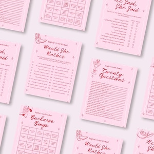 Last Rodeo Bachelorette, Hen Do Games Bundle | Disco Cowgirl Bachelorette | Editable Hand Drawn | Canva