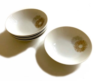On Sale Made in Germany Rosenthal Shadow Rose Large Coupe SaladSoup Bowl with Gold Rim Fine Dining Dish