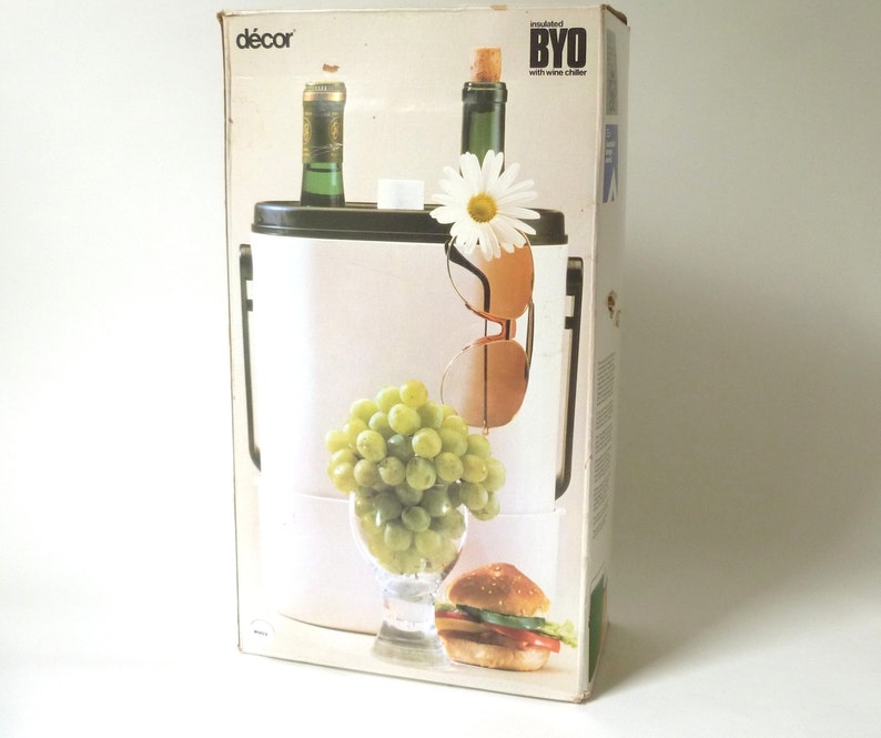 Vintage Mod NIB Plastic Wine Cooler decor BYO Insulated Etsy