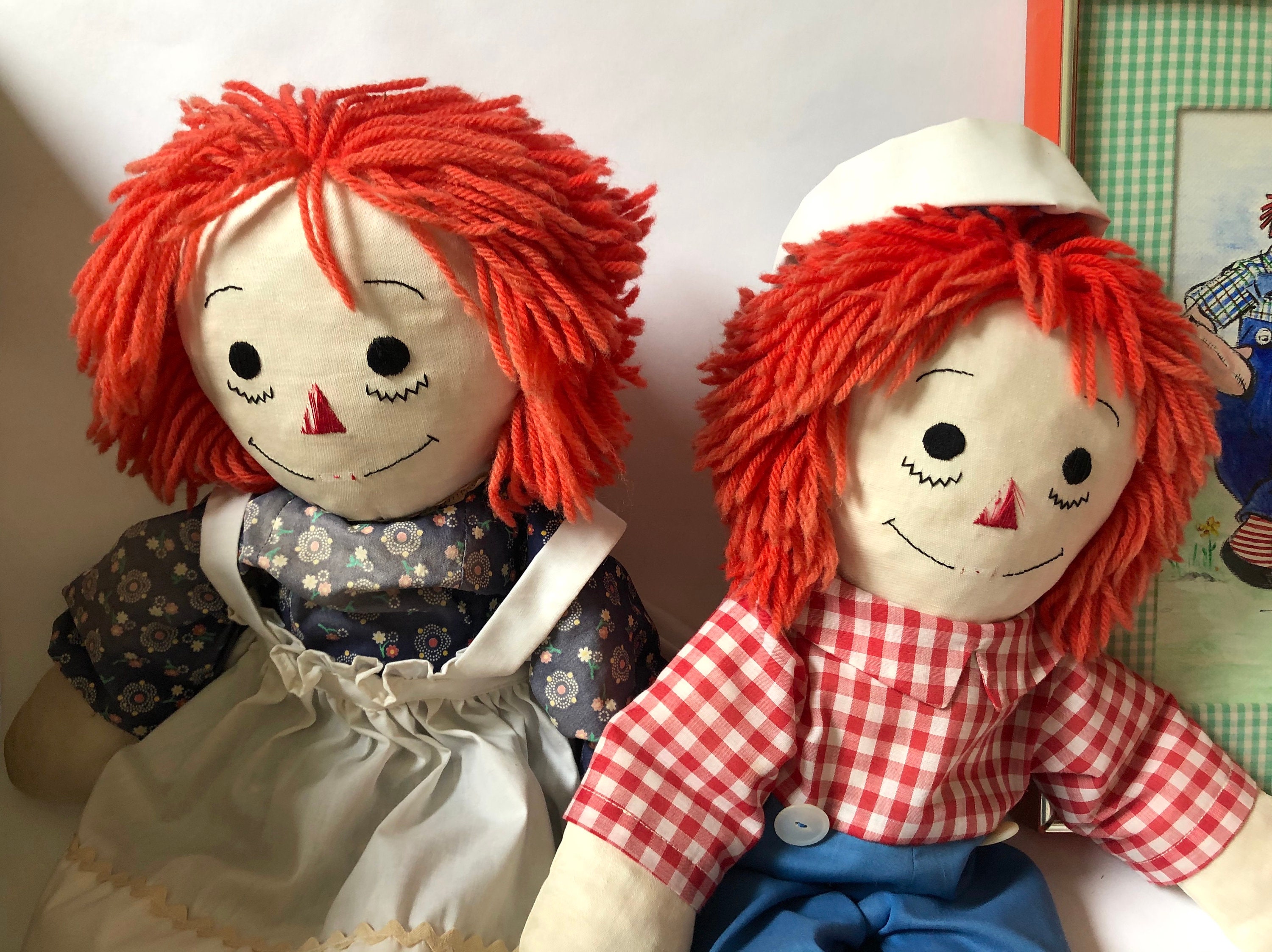 Toys Vintage 1960s 1970s Knickerbocker Raggedy Ann and Andy Dolls ...