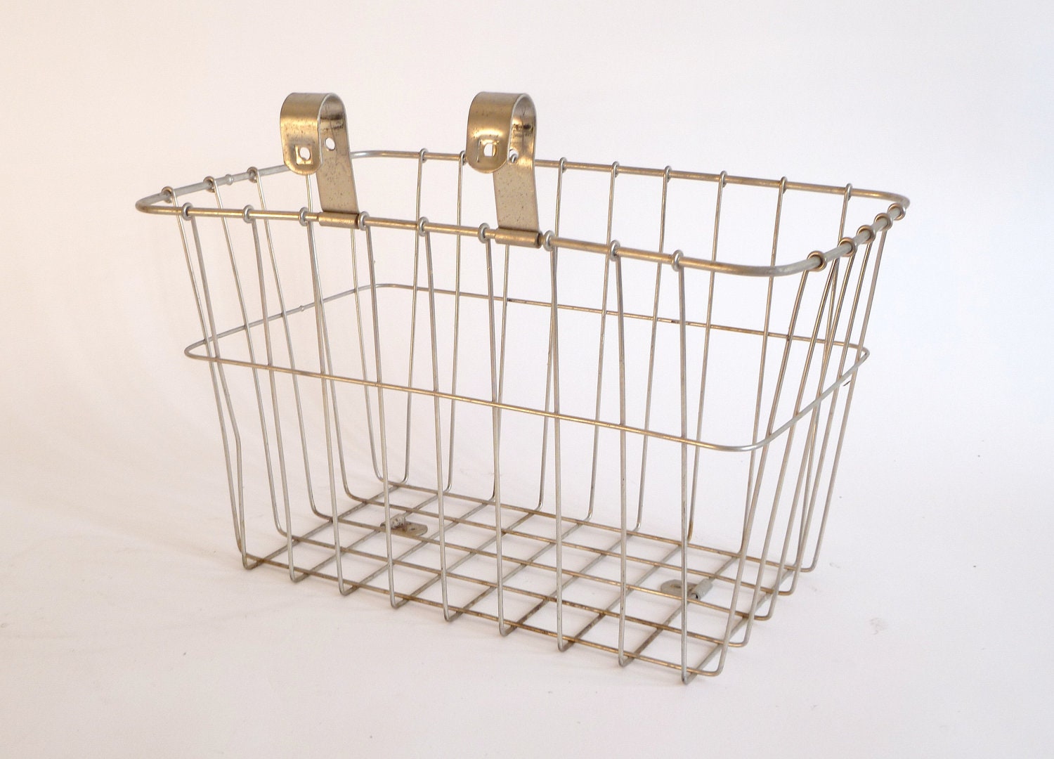 Vintage Wire Bicycle Basket Wald Front Bike Silver Etsy