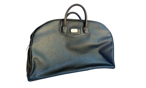 Vintage Black Duffel Bag ... 1950s Duffle Bag, Pe… - image 1