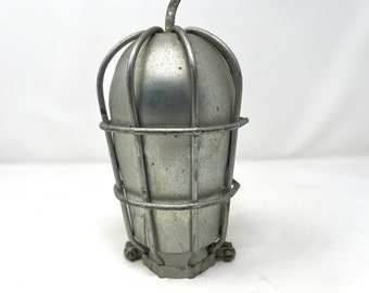 Vintage Mechanic's Trouble Light Cage … Drop Light, Industrial Cage Light, Utility Steampunk Workshop Lamp, Shop Light, Daniel Woodhead