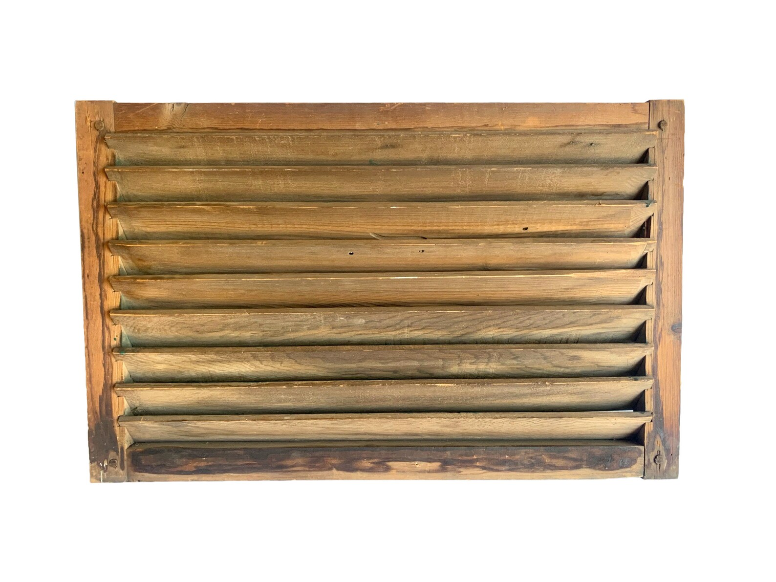 Vintage Green Wood Vent Cover ... Farm Shutter, Rustic Wooden Wall Art ...
