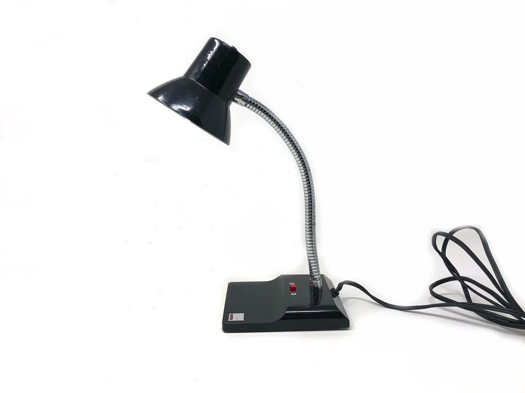 Small Vintage Modern Electrix Black Desk Lamp Adjustable Etsy