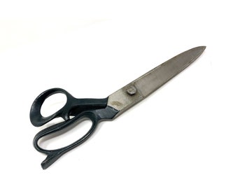 Decorative Oversize Scissors ... Super Large Sewing Shears, Seamstress Props, Tailor Wall Art, Black Handled Scissors, Industrial Scissors