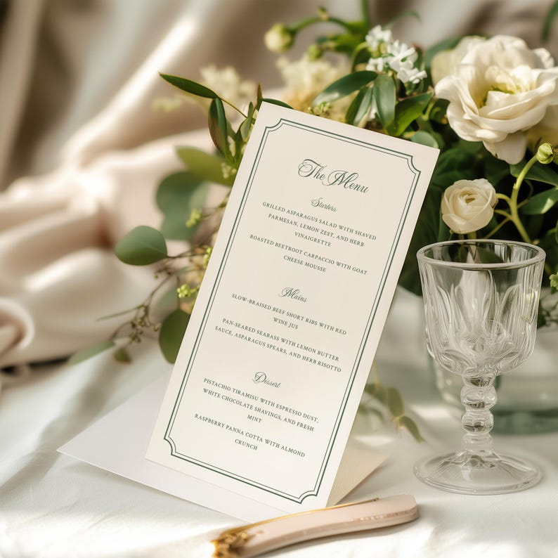Line For Table Menu Classic Line Menu Template | Editable Canva Design | Hand-drawn Vintage ...