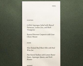 Menu Template • Editable Canva Menu Design • Printable Dinner Menu • Modern Wedding Template • Instant Download