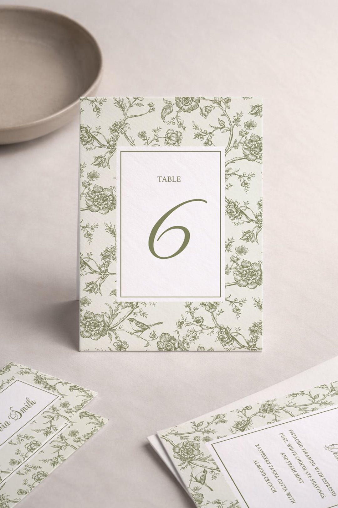 Classic Floral Table Number Template | Editable Canva Design | Hand ...