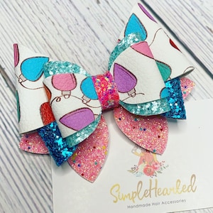 Christmas Hair Bows For Girls, Christmas Hair Clips For Toddlers, Holiday Gift for Girl, Glitter Leather Bow, Single or Pigtail Set