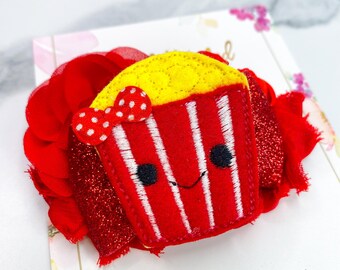 Glitter Popcorn Hair Bow: 4 Inch Big Hair Clip for Girls
