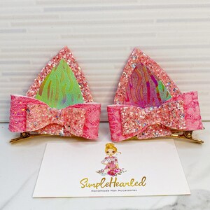 Cat Ear Hair Clips, Kitten Hair Accessory, Cat Halloween Costume, One