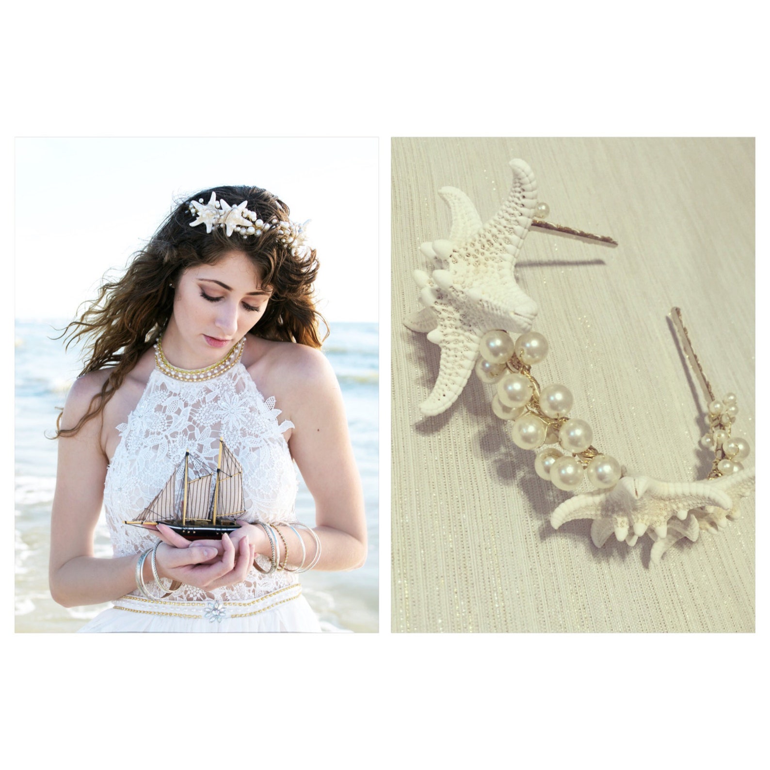 Beach Wedding Crown + Starfish Crown + Bridal Headpiece + Mermaid ...