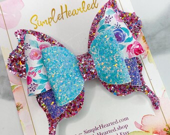 Butterfly Glitter Hair Clip for Toddlers and Girls, Monarch Accessory, Butterfly Wings Hair Bow, Perfect for a Fairy Costume