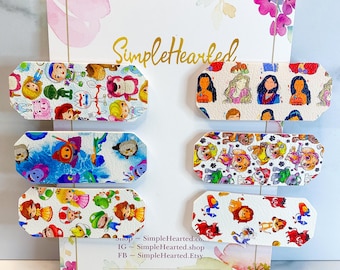 6 Piece Set of Girl Hair Clip Accessories: TV Cartoon + Movie Character, Children’s Books + Storybook Characters