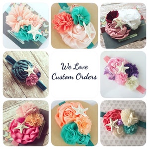 Flower Headband, Custom Creation, OOAK, Floral Newborn, Baby, Toddler, Girl Cake Smash Photo Prop, Bohemian Tieback, Beach Wedding Hair image 4