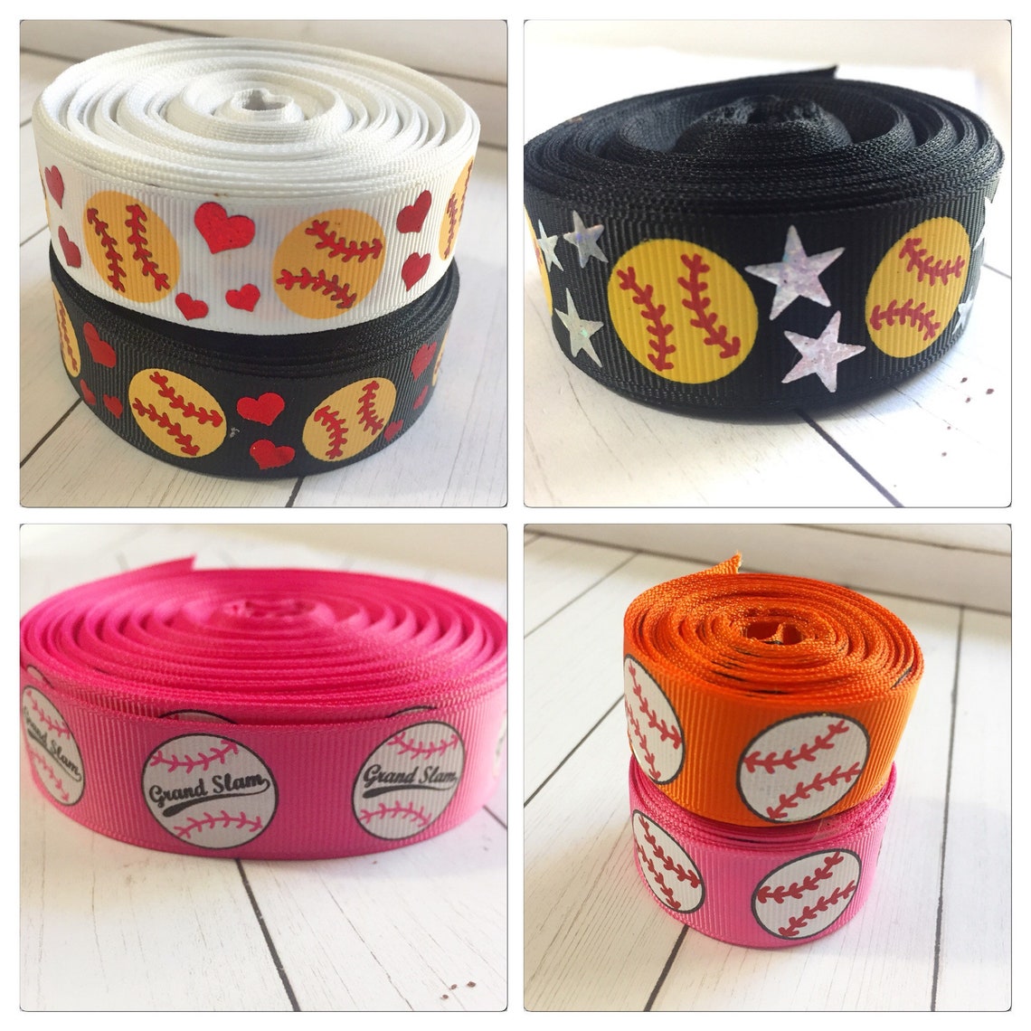 Softball Ribbon Ponytail Ribbons Sports Hair Ties Softball Etsy 日本