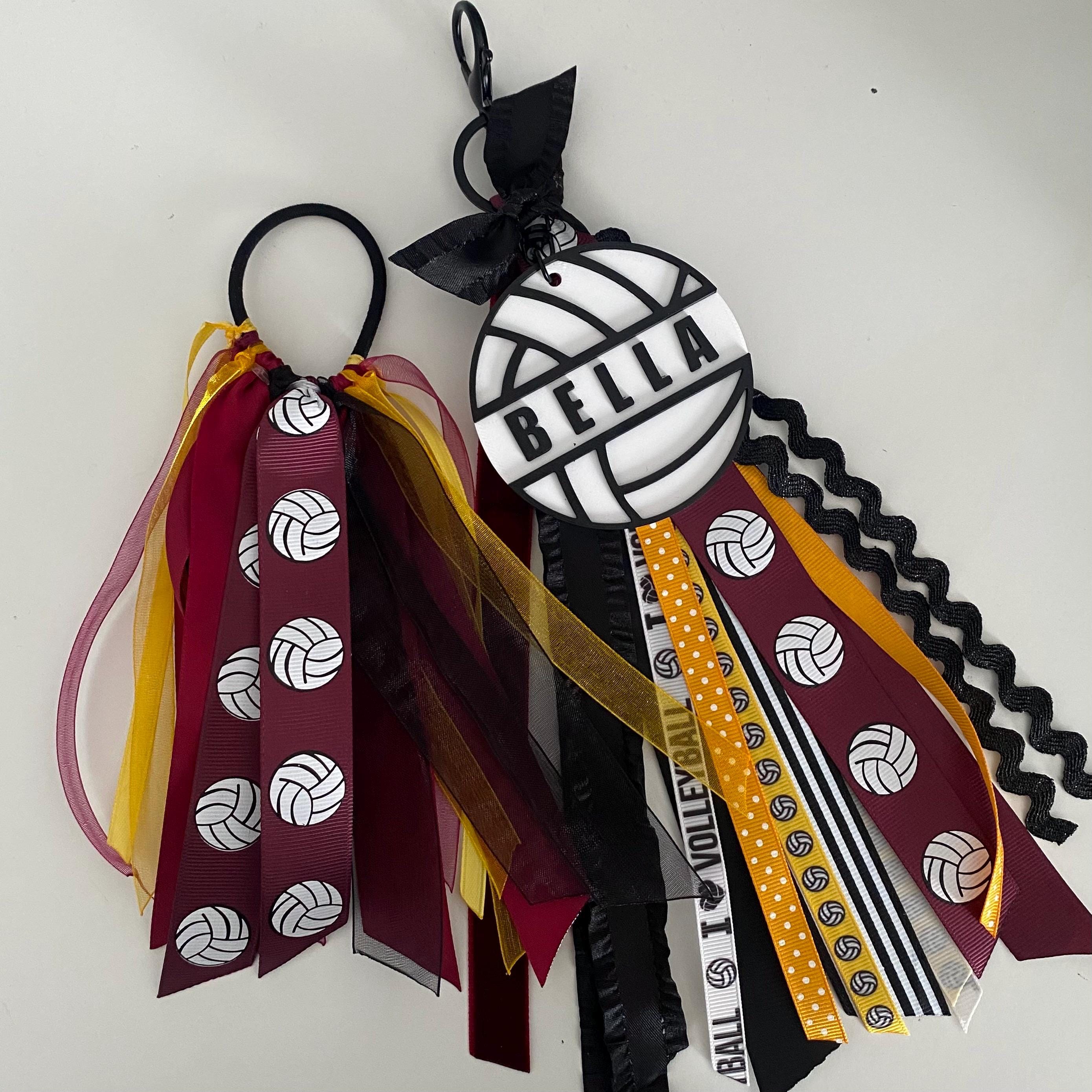 Ponytail Ribbons + Personalized Sports Bag Tag Tassle Streamer Clip On ...