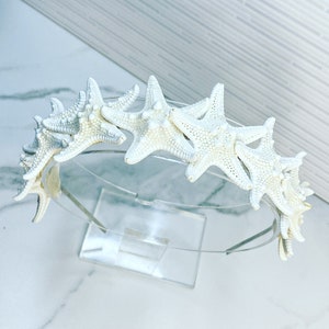 Mermaid Starfish Headband + Bridal Flower Girl Headpiece + Beach Wedding Seashell Crown + Under the Sea Princess