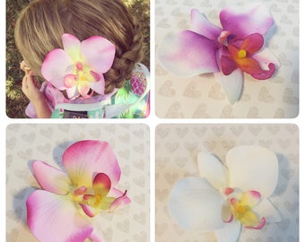 Purple Orchid Hair Clip, Wedding Hair, Bridal Party Hair, Beach Wedding, Bridesmaids, Flower Girl, Floral Hair Piece, Orchid Fascinator