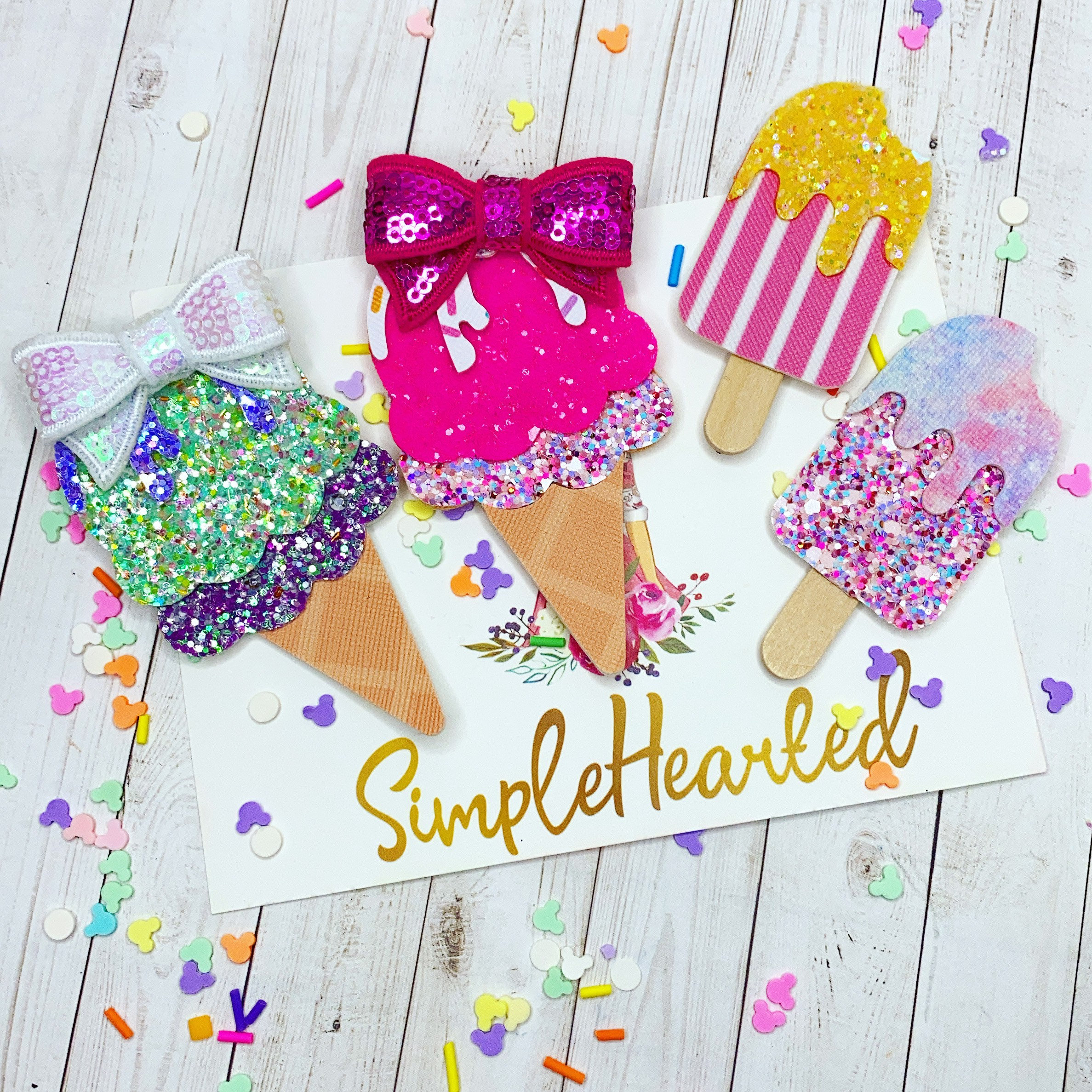 Ice Cream Hair Clip Set Popsicle Hair Clips Rainbow Sprinkle - Etsy