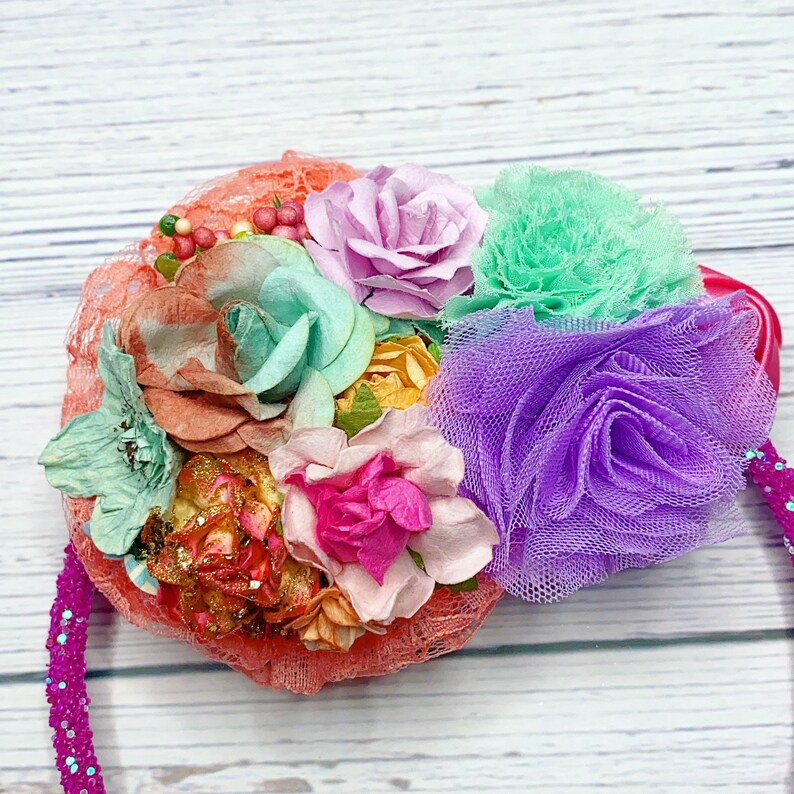 Flower Headband, Custom Creation, OOAK, Floral Newborn, Baby, Toddler, Girl Cake Smash Photo Prop, Bohemian Tieback, Beach Wedding Hair image 3