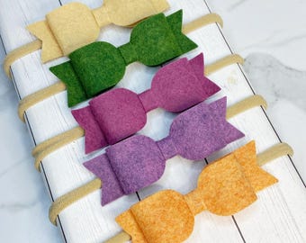 FELT BOW Headband - Hair Clip - Baby Headband - Baby Bow Headband - Felt Bow Headband - Felt Hair Bow - Newborn Headband - Infant Headband