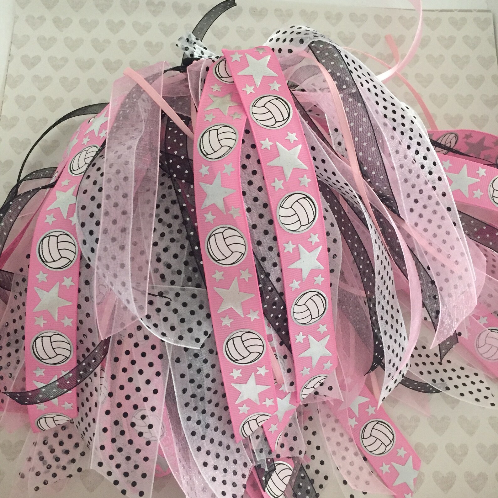 Volleyball Ponytail Ribbons Volleyball Team Hair Bows Custom Etsy
