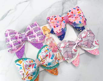 Back to School Hair Bow Set, Kindergarten First Day of School Hair Bows, Barrettes, School Uniform Girls, B2S Preschool PreK First Grade