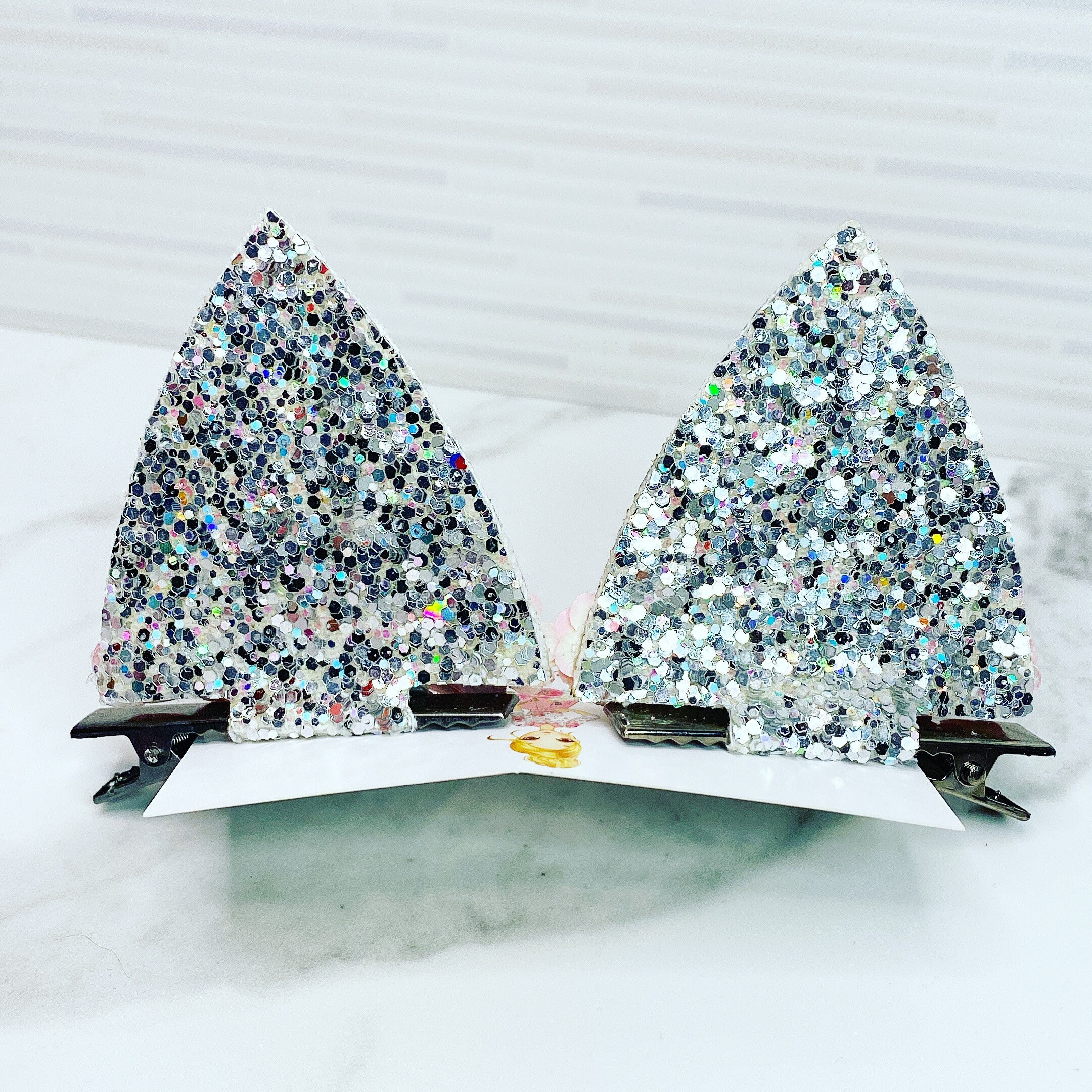 ? Super Adorable Metallic Rhinestone Pair Of Kitty Cat Ear Hair Clips ?‍⬛ Amazon.com : 16 Pcs Cat Ears Hair Clips for Girls Cat Themed  main image 4