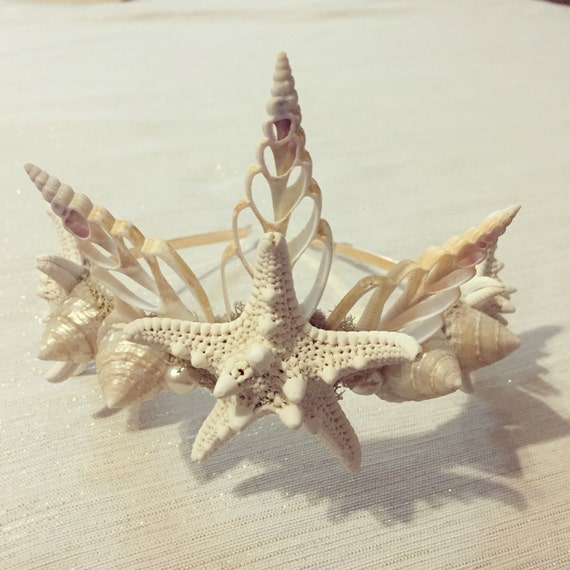 Serre Tête étoile De Mer Coquillage Couronne Sirène Casque Couronne De Mariage De Plage Fille De Fleur Cheveux De Mariée Parti Sirène Diadème