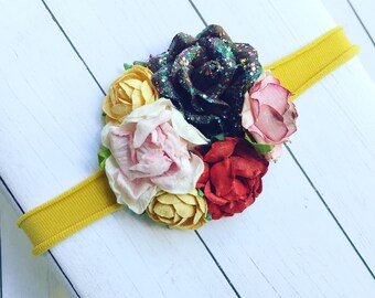 Flower Headband, Floral Headband, Spring Wedding, Baby Shower, Flower Girl, Newborn Photo Prop, Baby Girl Shower Gift, Toddler Easter Basket