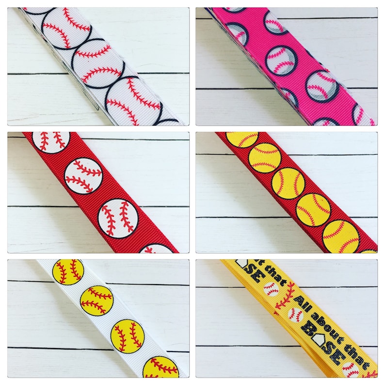 Softball Ribbon Ponytail Ribbons Sports Hair Ties Softball Etsy 日本