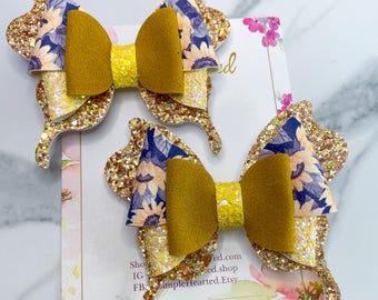 Butterfly Glitter Hair Clip for Toddlers and Girls, Monarch Accessory, Butterfly Wings Hair Bow, Perfect for a Fairy Costume