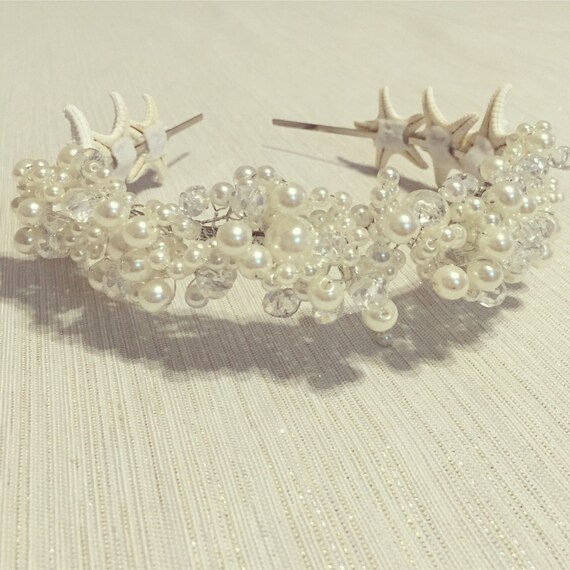 Crystal Starfish Headband Tiara Crown New Mermaid Crown Diadem Halloween Ocean Style Costume  main image 4