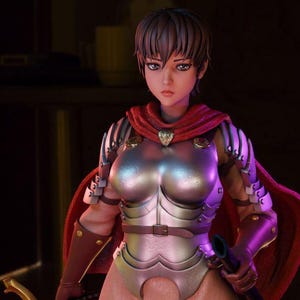Armored Casca Figure – Handmade Berserk Resin Statue – Dark Fantasy Collector Gift