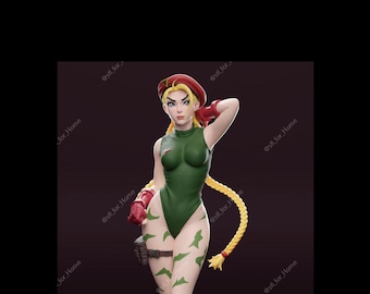 Cammy Figure – Inspired Handmade Fan Art Statue for Video Game Collectors