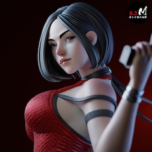 Ada Wong Resin Figure – Handmade Statue – Resident Evil Collectible – Red Dress Fan Art