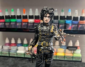 Figura de Edward – Estatua coleccionable de Tim Burton inspirada en el arte de los fans / Modelo de exhibición gótico hecho a mano