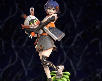 Statuetta da collezione ispirata a Belle, ragazza anime futuristica – Fan art di fantascienza e azione.