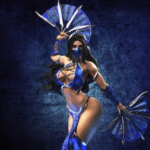 Kitana Figure – Mortal Kombat Resin Statue – Handmade Fan Art