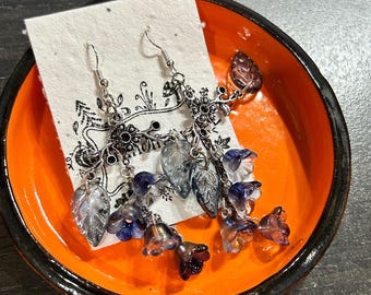 Orecchini pendenti con fiori di vetro – Fairycore Cottagecore Jewelry