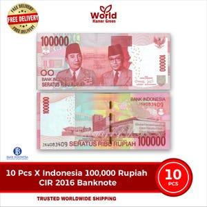 10 banconote da 100.000 rupie, Indonesia 2016 P-160, un milione di rupie indonesiane, valuta indonesiana, denaro asiatico da collezione, banconote croccanti