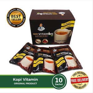 Herbal Coffee Blend with Ginseng | Plant-Based Instant Coffee | 10 Sachets | Daily Brew | Kopi Vitamin
