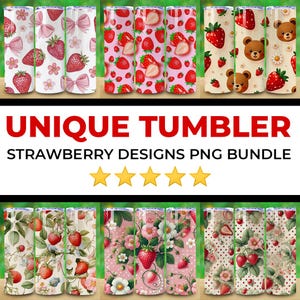 Erdbeere 20 Unzen Skinny Tumbler Wrap, Cartoon Tumbler 20 Unze Png, Erdbeere Catoon Tumbler Png, Erdbeere Tumbler svg, Tumbler Sublimation